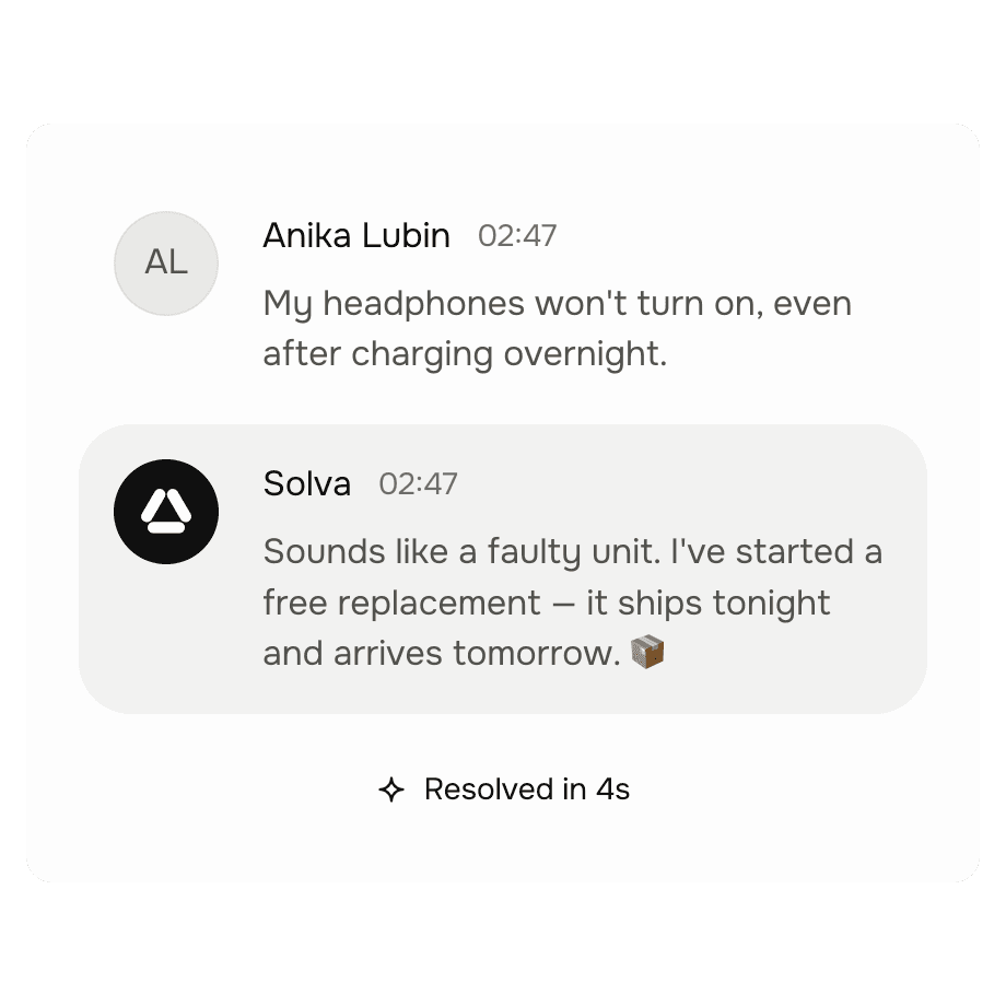 Silver resolving a customer's product issue in seconds